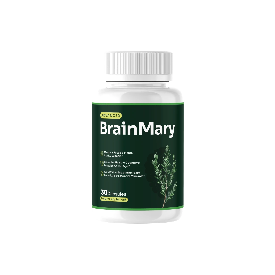 BrainMary dietary supplement bottle for memory and focus support